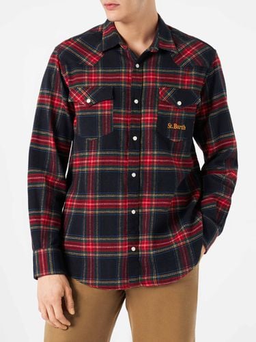 Man Shirt With Navy Tartan - MC2 Saint Barth - Modalova