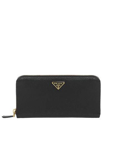 Saffiano Leather Zip Around Wallet - Prada - Modalova