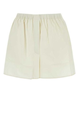 Logo Embroidered Elastic Waist Shorts - Miu Miu - Modalova