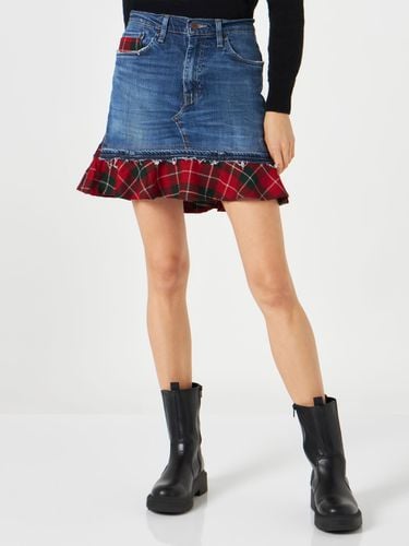 Woman Vintage Jeans Skirt With Tartan Details - MC2 Saint Barth - Modalova