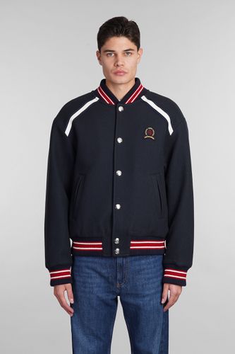 Tommy Hilfiger Bomber In Blue Wool - Tommy Hilfiger - Modalova