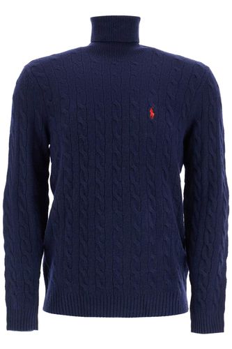 High-neck Wool And Cashmere Cable-knit Pullover Sweater - Polo Ralph Lauren - Modalova