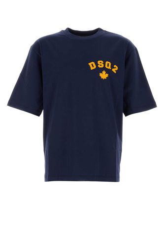 Navy Blue Cotton Oversize T-shirt - Dsquared2 - Modalova