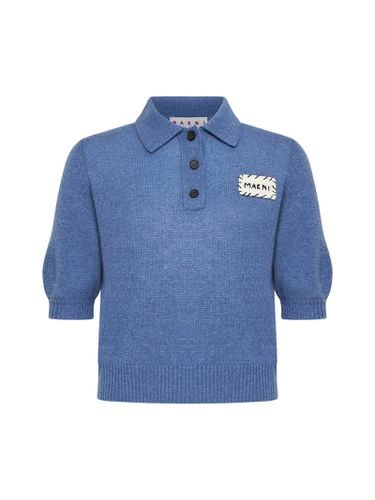 Cashmere Logo Patch Polo Shirt - Marni - Modalova