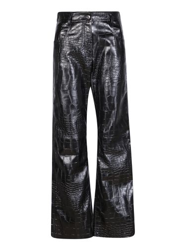 MSGM Crocodile Print Black Trousers - MSGM - Modalova