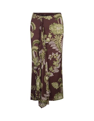 Bordeaux Midi Skirt With Floral Foliage Print - Etro - Modalova