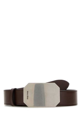 Miu Miu Brown Leather Belt - Miu Miu - Modalova