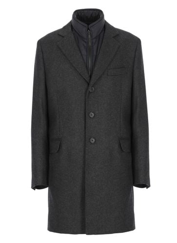 Fay High-neck Layered Buttoned Coat - Fay - Modalova