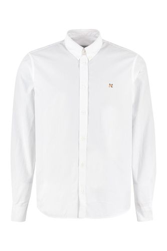 Logo Embroidered Buttoned Shirt - Maison Kitsuné - Modalova