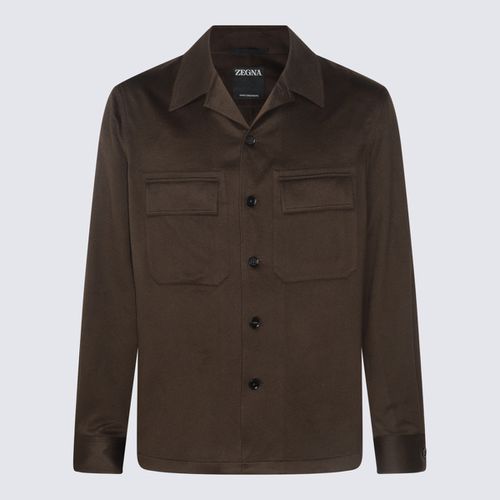 Zegna Brown Cashmere Casual Jacket - Zegna - Modalova