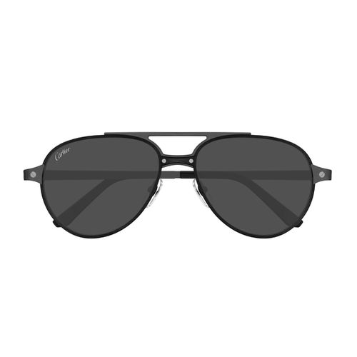 Ct0476s Santos De Cartier 005 Black Ruthenium Smoke Sunglasses - Cartier Eyewear - Modalova