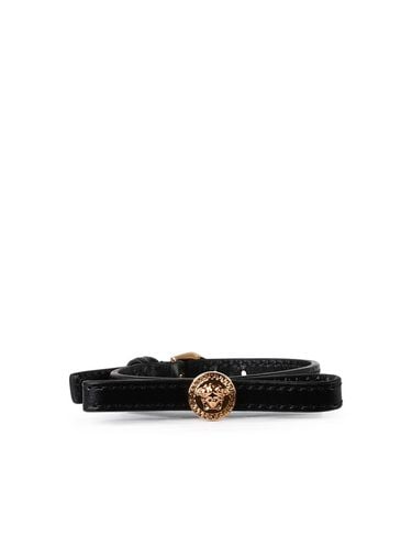 Medusa Leather Bracelet - Versace - Modalova