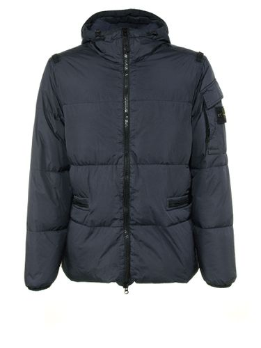 Down Jacket With Logo On The Sleeve - Stone Island - Modalova