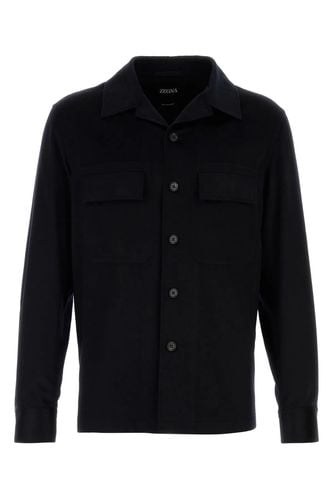 Zegna Midnight Blue Cashmere Shirt - Zegna - Modalova