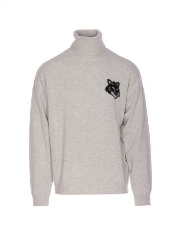 Fox Head Intarsia High Neck Sweater - Maison Kitsuné - Modalova