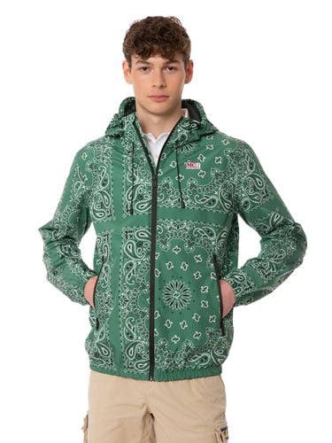 Man Hooded Lightweight Windbreaker With Bandanna Print - MC2 Saint Barth - Modalova