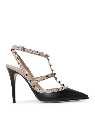 Ankle Strap Rockstud T. 100 Vitello/nappa Light Mat/platinum Studs - Valentino Garavani - Modalova