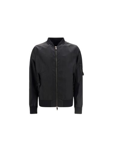 Bomber Jacket With Studs On The Neck - Valentino - Modalova