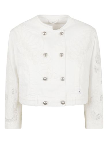 Lace Paneled Double-breast Cropped Jacket - Ermanno Scervino - Modalova