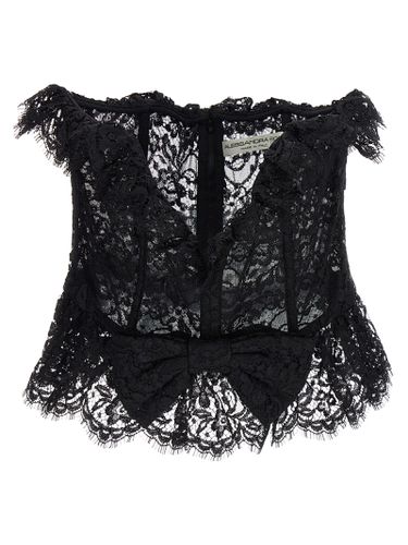 Lace Bow Bustier Top - Alessandra Rich - Modalova