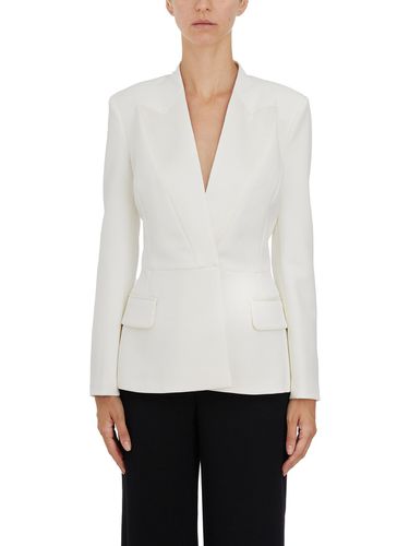 Crêpe Double-breasted Satin Jacket - Elisabetta Franchi - Modalova