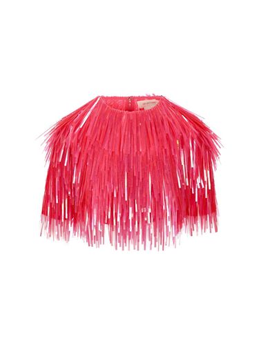 Fringed Crewneck Cropped Top - SportMax - Modalova