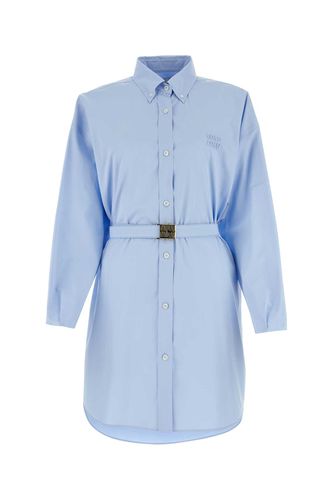 Light Blue Poplin Shirt Dress - Miu Miu - Modalova