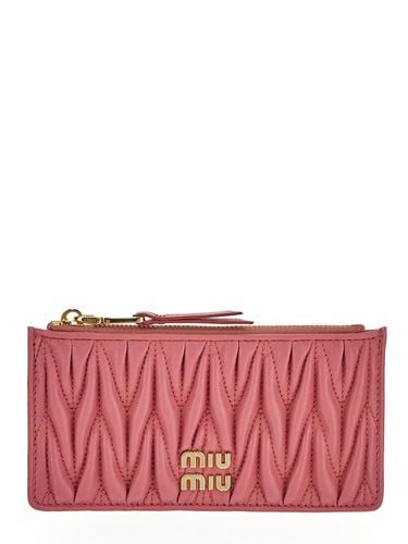 Matelasse Nappa Leather Envelope Wallet - Miu Miu - Modalova