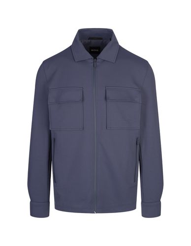 Hugo Boss Blue Overshirt With Zip - Hugo Boss - Modalova