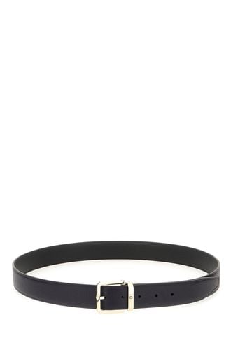 Black Leather Reversible Belt - Montblanc - Modalova