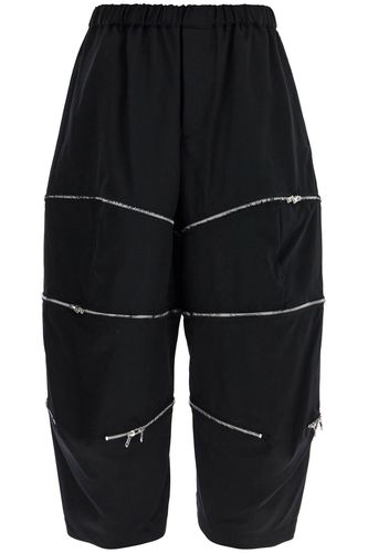 Cropped Pants With Zip Openings - Black Comme des Garçons - Modalova