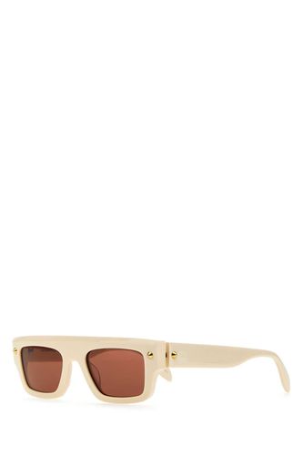 Ivory Acetate Sunglasses - Alexander McQueen - Modalova