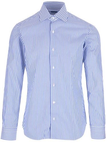 Culto Striped Shirt White And Blue - Barba Napoli - Modalova