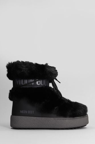 Mb Ltrack Faux Fur Low Heels Ankle Boots In Eco-fur - Moon Boot - Modalova