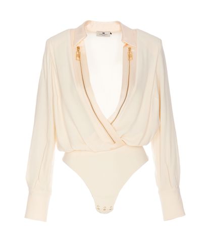 Georgette Body Satin Shirt - Elisabetta Franchi - Modalova