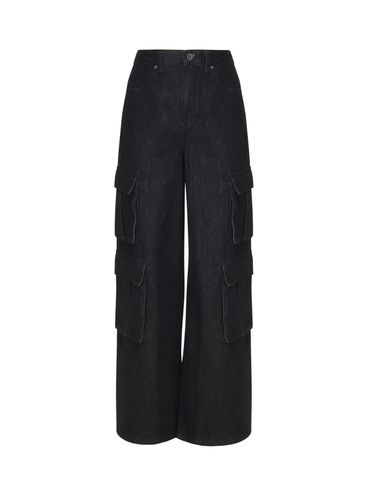 Cotton Denim Cargo Trousers - self-portrait - Modalova