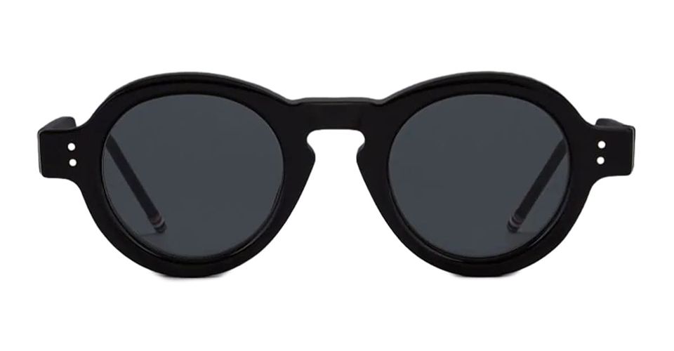 Round - Shiny Black Sunglasses - Thom Browne - Modalova