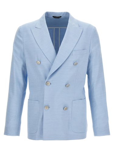 Double Breast Linen Blazer Jacket - Tonello - Modalova