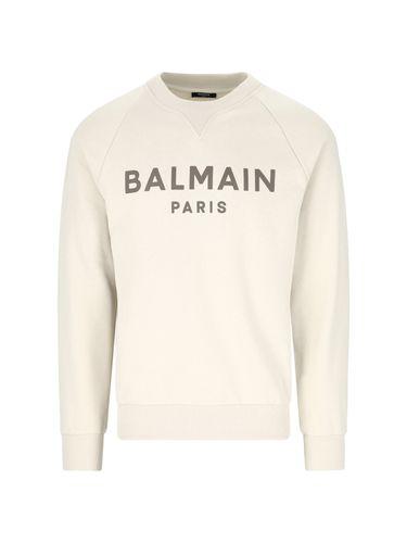 Logo Printed Crewneck Sweatshirt - Balmain - Modalova