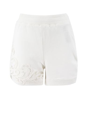 White Sports Shorts With Embroidery - Ermanno Scervino - Modalova