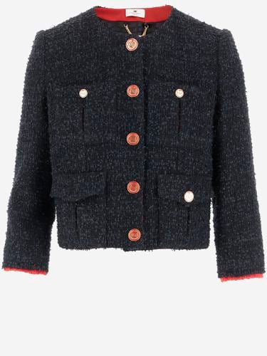 Tweed Crop Jacket - Elisabetta Franchi - Modalova