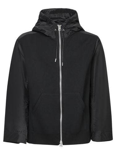 Drop Shoulder Drawstring Twill Hoodie - Sacai - Modalova