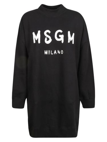 Logo-printed Crewneck Sweatshirt Dress - MSGM - Modalova