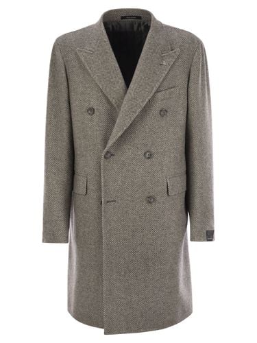 Herringbone Coat In Virgin Wool And Cashmere - Tagliatore - Modalova