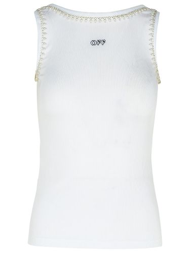 Off-White White Viscose Tank Top - Off-White - Modalova