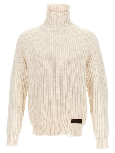 Broken Stitch Double Collar Turtleneck Jumper - Dsquared2 - Modalova