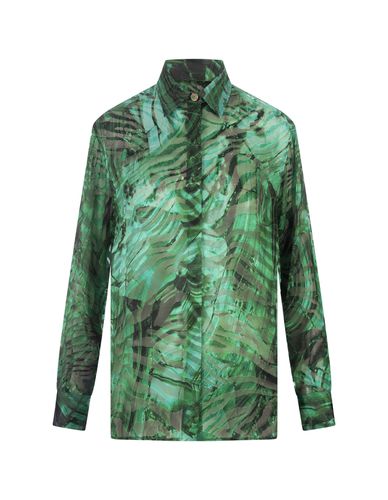 Malachite Shirt In Printed Devoré Satin - Roberto Cavalli - Modalova