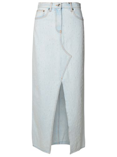 MSGM Light Blue Cotton Skirt - MSGM - Modalova