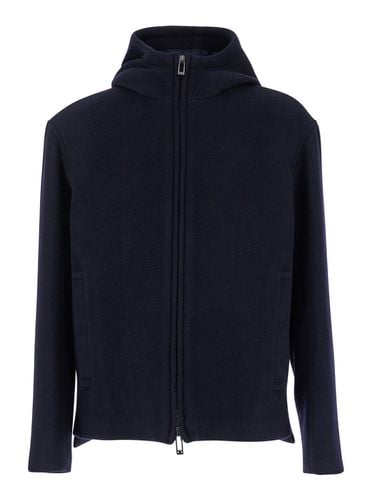 Hooded Jacket In Wool Man - Emporio Armani - Modalova