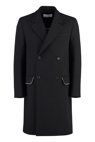 Double-breasted Virgin Wool Coat - Off-White - Modalova